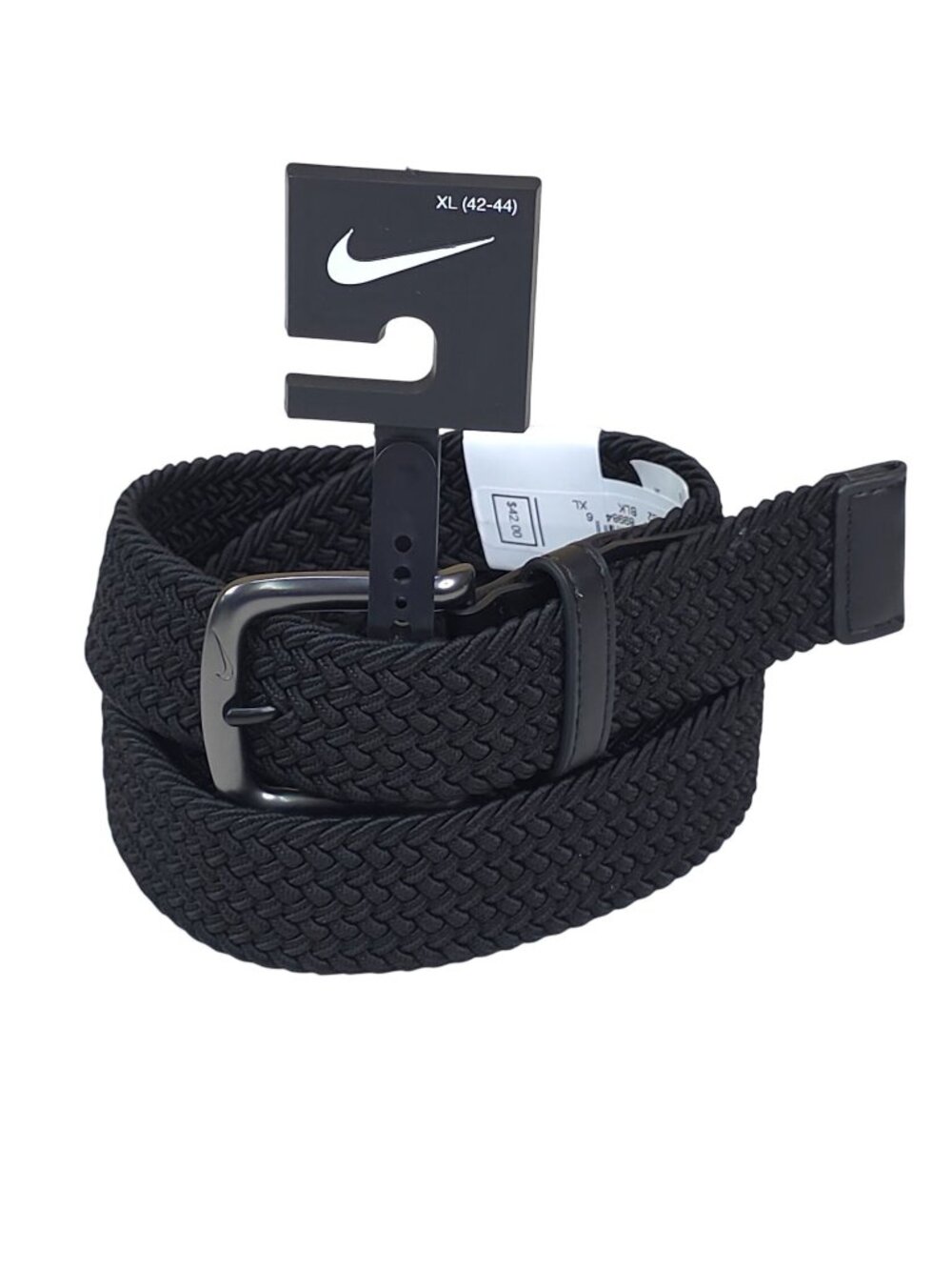 Nike Braided Woven Stretch Golf Belt XL 42-44 Metal Buckle Black Comfortable